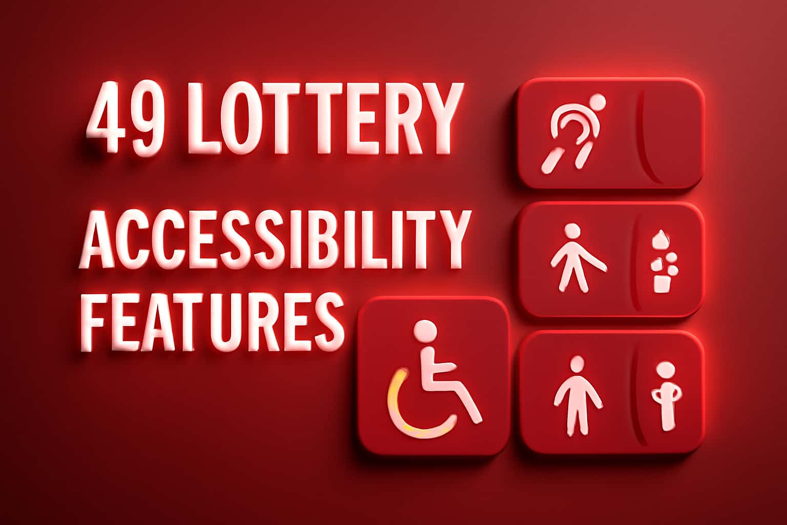 An informative visual representation of the accessibility features for the 49 Lottery platform.