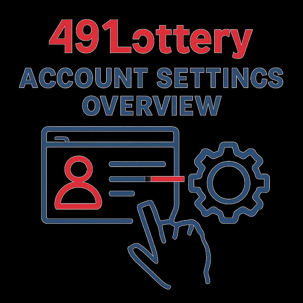 Diagram illustrating account settings features for 49 Lottery.