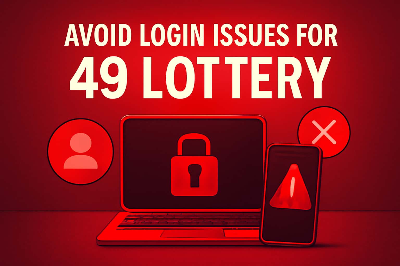 Informational image about avoiding login issues for 49 Lottery