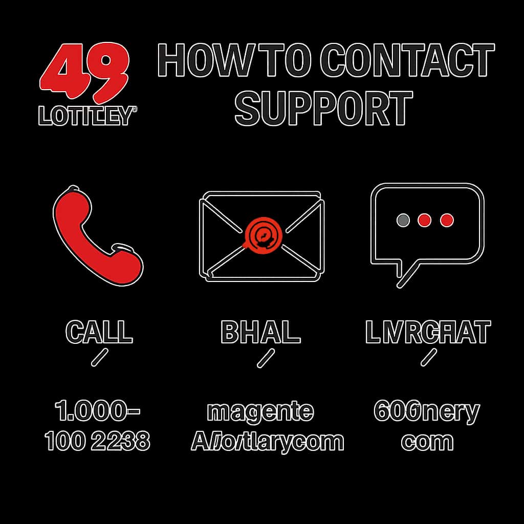Diagram outlining support options for 49 Lottery.