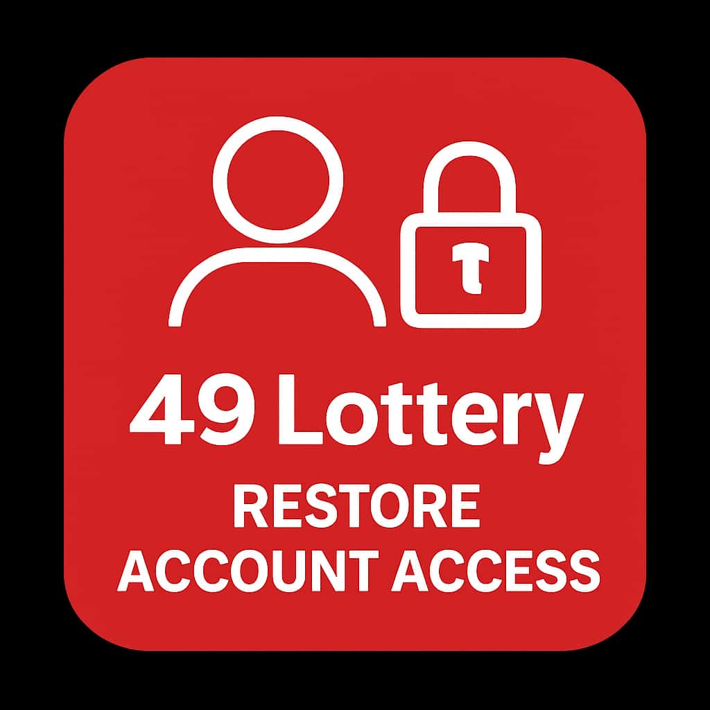 An icon representing assistance for 49 Lottery account access.