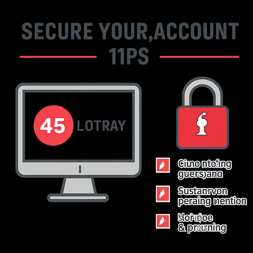 An educational diagram showing key security strategies for 49 Lottery accounts.