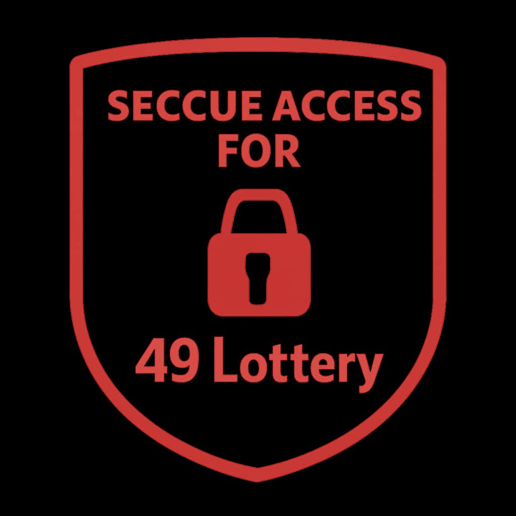 A badge symbolizing secure access for 49 Lottery, emphasizing safety and technology.