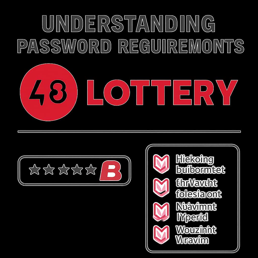 Illustration showing password requirements for 49 Lottery.